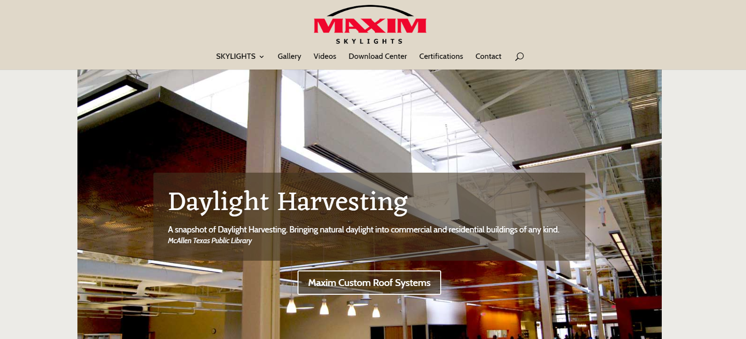 Screenshot of Maxim homepage